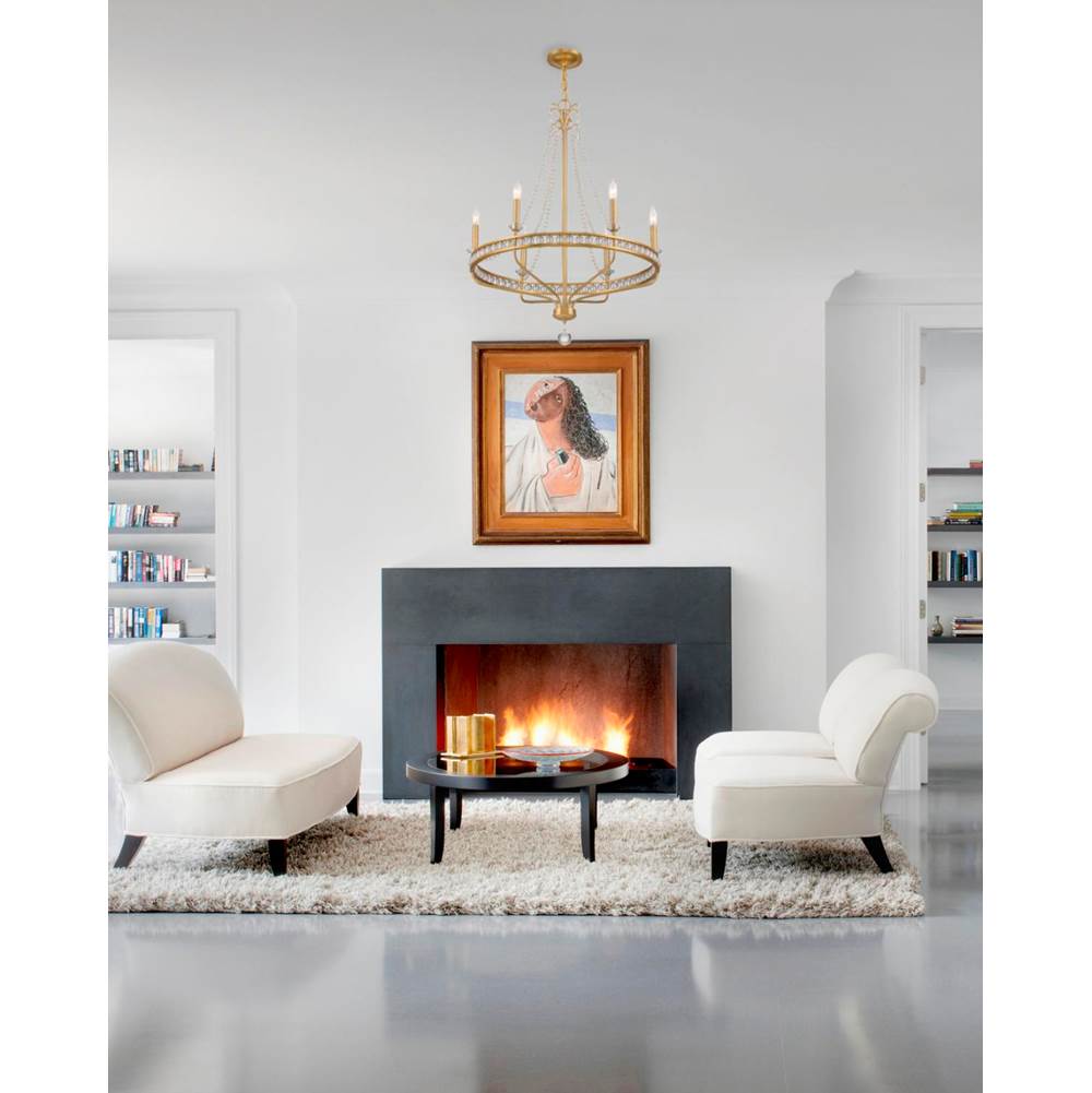 Crystorama SEV-1806-AG Aged Brass Seville 6 Light Aged Brass Chandelier Image 2