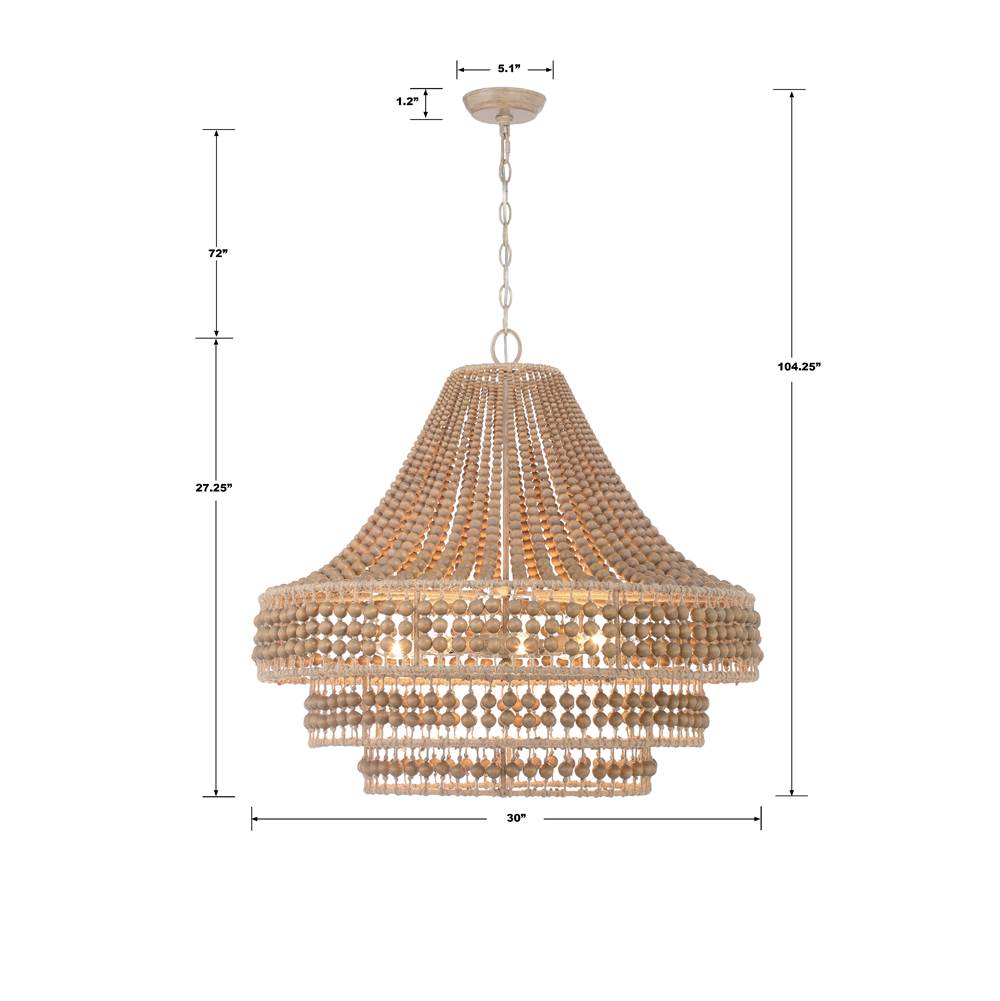 Crystorama SIL-B6008-BS Burnished Silver Silas 8 Light Burnished Silver Chandelier Image 2