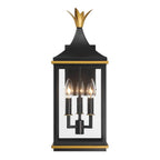 Crystorama SIM-801-MK-TG Matte Black,Textured Gold Simpson 3 Light Matte Black Plus Textured Gold Outdoor Sconce Image 6