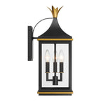 Crystorama SIM-801-MK-TG Matte Black,Textured Gold Simpson 3 Light Matte Black Plus Textured Gold Outdoor Sconce Image 5