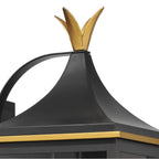 Crystorama SIM-803-MK-TG Matte Black,Textured Gold Simpson 3 Light Matte Black Plus Textured Gold Outdoor Sconce Image 4