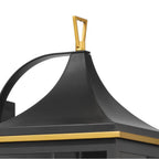 Crystorama SIM-803-MK-TG Matte Black,Textured Gold Simpson 3 Light Matte Black Plus Textured Gold Outdoor Sconce Image 3