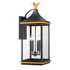 Crystorama SIM-804-MK-TG Matte Black,Textured Gold Simpson 4 Light Matte Black Plus Textured Gold Outdoor Sconce Image 1