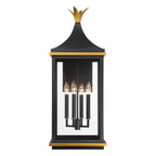 Crystorama SIM-804-MK-TG Matte Black,Textured Gold Simpson 4 Light Matte Black Plus Textured Gold Outdoor Sconce Image 6