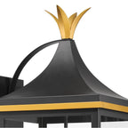 Crystorama SIM-804-MK-TG Matte Black,Textured Gold Simpson 4 Light Matte Black Plus Textured Gold Outdoor Sconce Image 4