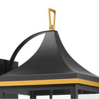 Crystorama SIM-804-MK-TG Matte Black,Textured Gold Simpson 4 Light Matte Black Plus Textured Gold Outdoor Sconce Image 3