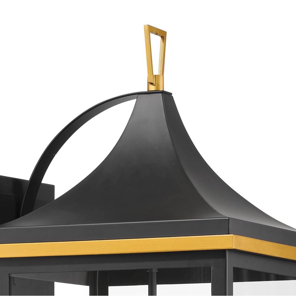 Crystorama SIM-804-MK-TG Matte Black,Textured Gold Simpson 4 Light Matte Black Plus Textured Gold Outdoor Sconce Image 3