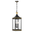 Crystorama SIM-805-MK-TG Matte Black,Textured Gold Simpson 3 Light Matte Black Plus Textured Gold Outdoor Pendant Image 1