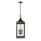 Crystorama SIM-805-MK-TG Matte Black,Textured Gold Simpson 3 Light Matte Black Plus Textured Gold Outdoor Pendant Image 5