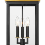 Crystorama SIM-805-MK-TG Matte Black,Textured Gold Simpson 3 Light Matte Black Plus Textured Gold Outdoor Pendant Image 4