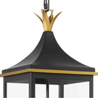 Crystorama SIM-805-MK-TG Matte Black,Textured Gold Simpson 3 Light Matte Black Plus Textured Gold Outdoor Pendant Image 3