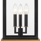 Crystorama SIM-809-MK-TG Matte Black,Textured Gold Simpson 3 Light Matte Black Plus Textured Gold Outdoor Post Image 5