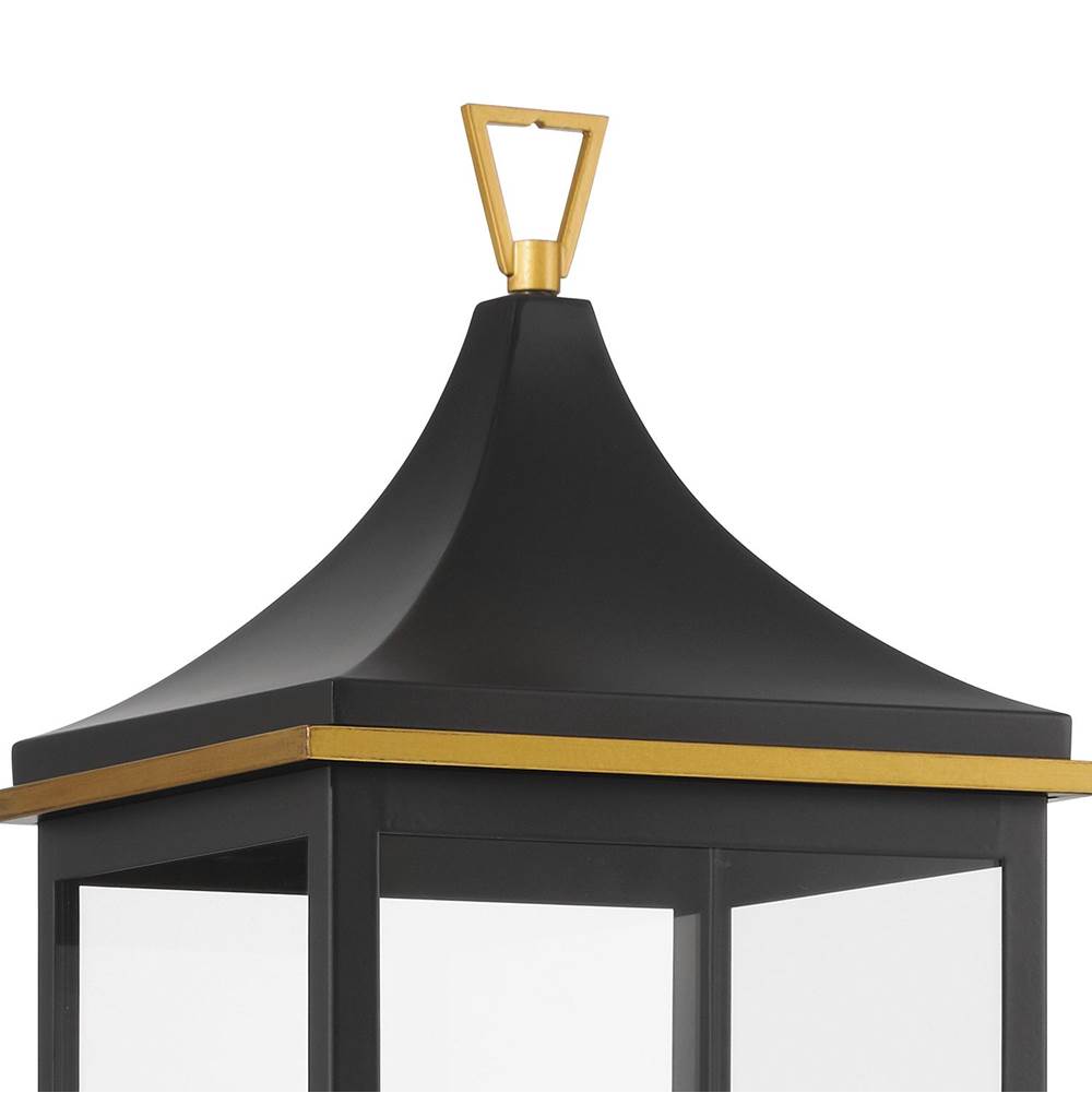 Crystorama SIM-809-MK-TG Matte Black,Textured Gold Simpson 3 Light Matte Black Plus Textured Gold Outdoor Post Image 3