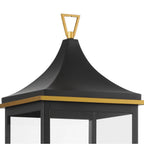 Crystorama SIM-809-MK-TG Matte Black,Textured Gold Simpson 3 Light Matte Black Plus Textured Gold Outdoor Post Image 3