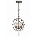 Crystorama SOL-9325-EB English Bronze Solaris 3 Light English Bronze Sphere Outdoor Chandelier Image 1