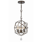 Crystorama SOL-9325-EB English Bronze Solaris 3 Light English Bronze Sphere Outdoor Chandelier Image 1