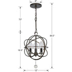 Crystorama SOL-9325-EB English Bronze Solaris 3 Light English Bronze Sphere Outdoor Chandelier Image 2