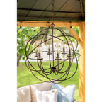 Crystorama SOL-9326-EB English Bronze Solaris 6 Light English Bronze Sphere Outdoor Chandelier Image 4