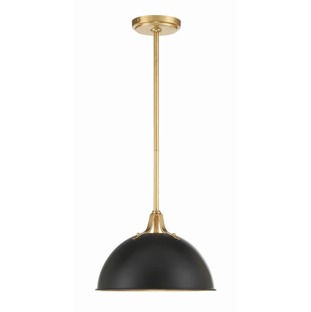 Crystorama SOT-18013-MK-GA Matte Black,Antique Gold Soto 1 Light Matte Black  Plus  Antique Gold Pendant Image 1