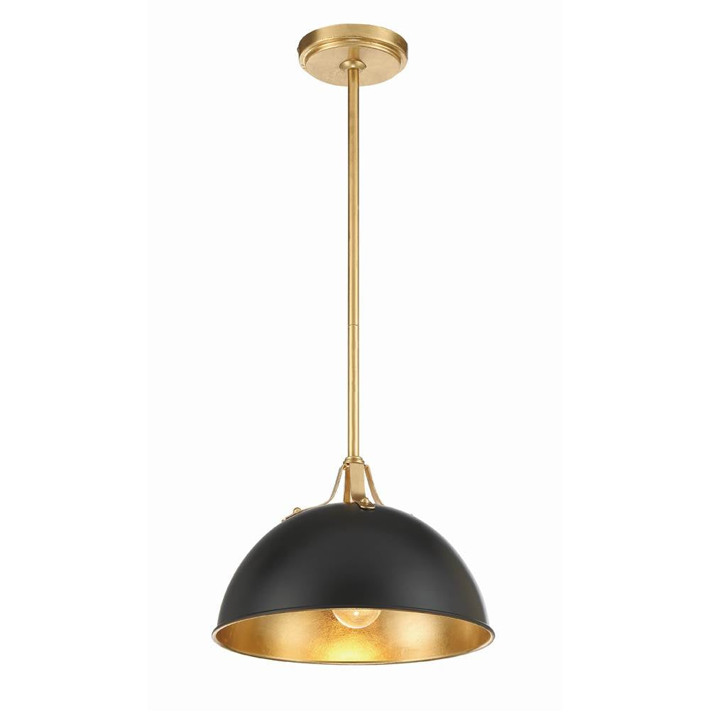 Crystorama SOT-18013-MK-GA Matte Black,Antique Gold Soto 1 Light Matte Black  Plus  Antique Gold Pendant Image 4