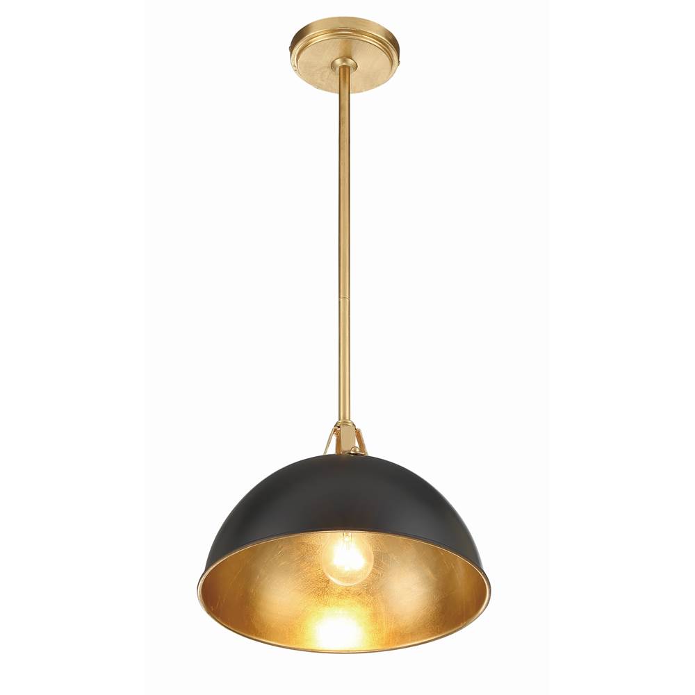 Crystorama SOT-18013-MK-GA Matte Black,Antique Gold Soto 1 Light Matte Black  Plus  Antique Gold Pendant Image 3