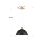 Crystorama SOT-18013-MK-GA Matte Black,Antique Gold Soto 1 Light Matte Black  Plus  Antique Gold Pendant Image 2