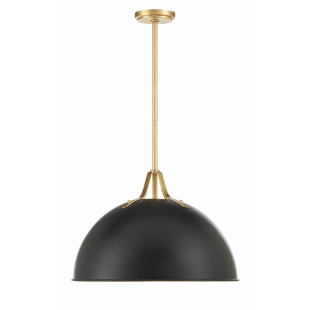 Crystorama SOT-18015-MK-GA Matte Black,Antique Gold Soto 1 Light Matte Black  Plus  Antique Gold Pendant Image 1