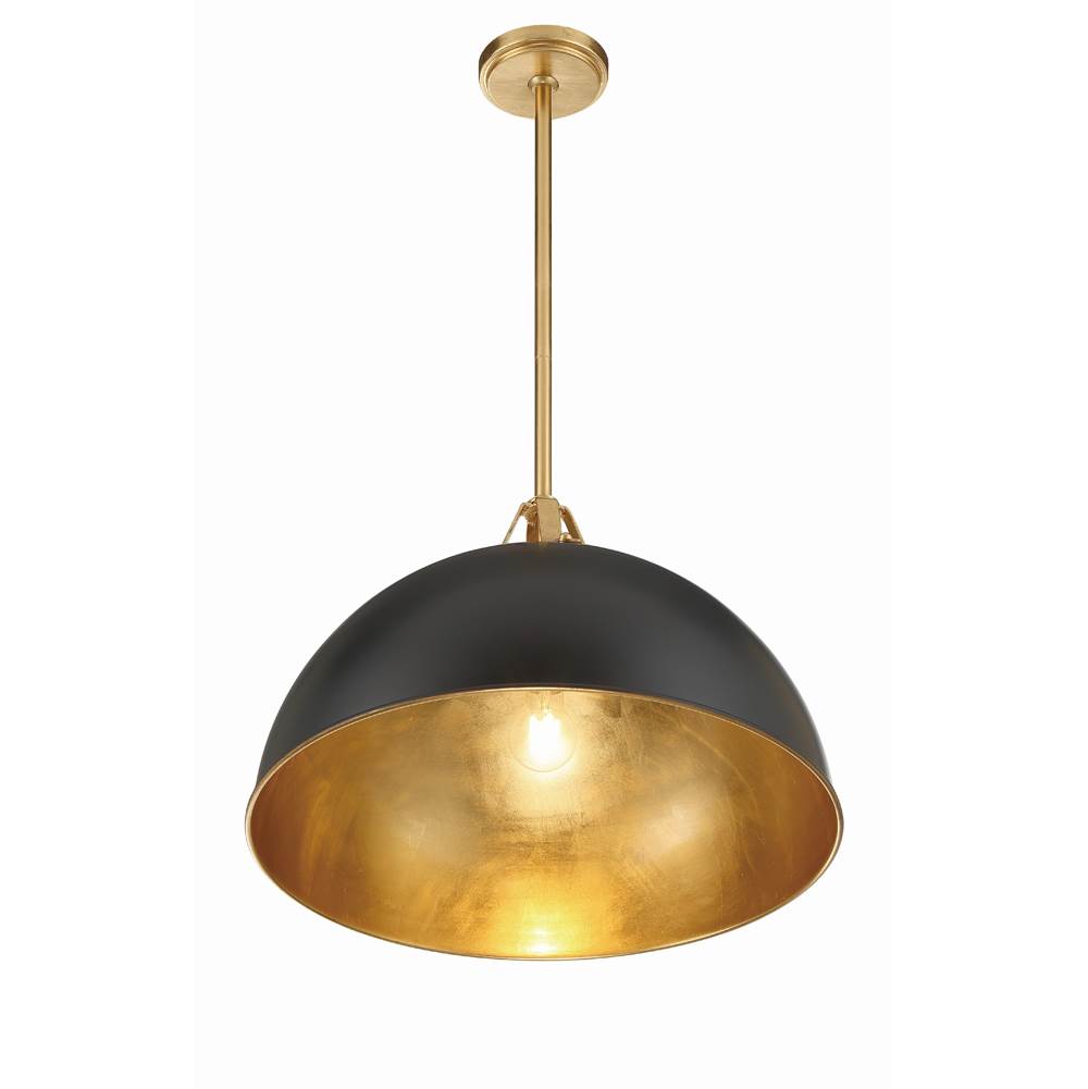 Crystorama SOT-18015-MK-GA Matte Black,Antique Gold Soto 1 Light Matte Black  Plus  Antique Gold Pendant Image 4