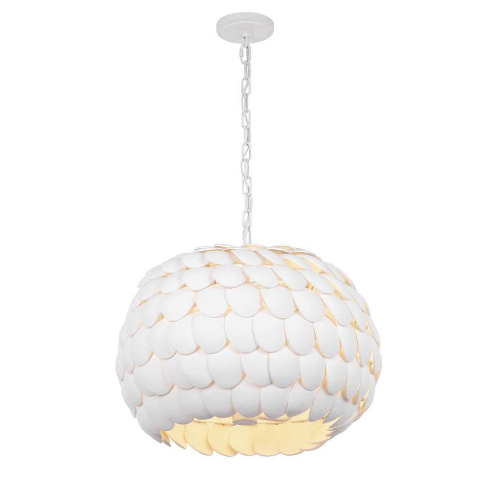 Crystorama TAL-9404-MT Matte White Talia 20.5'' Matte White Chandelier Image 1