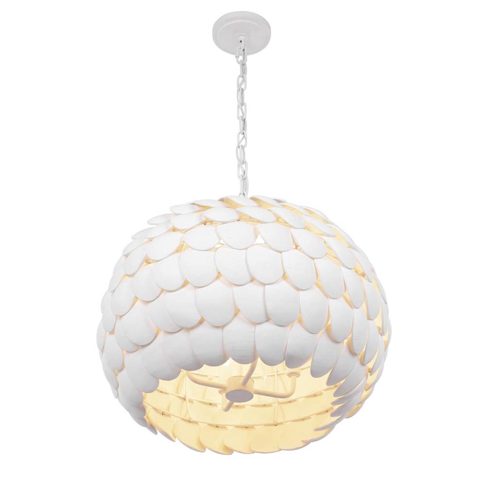 Crystorama TAL-9404-MT Matte White Talia 20.5'' Matte White Chandelier Image 7