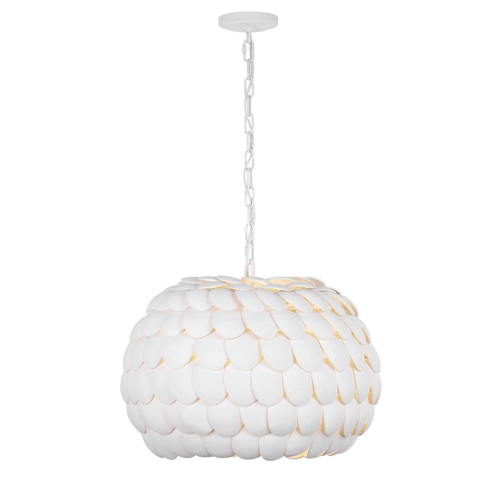 Crystorama TAL-9404-MT Matte White Talia 20.5'' Matte White Chandelier Image 6