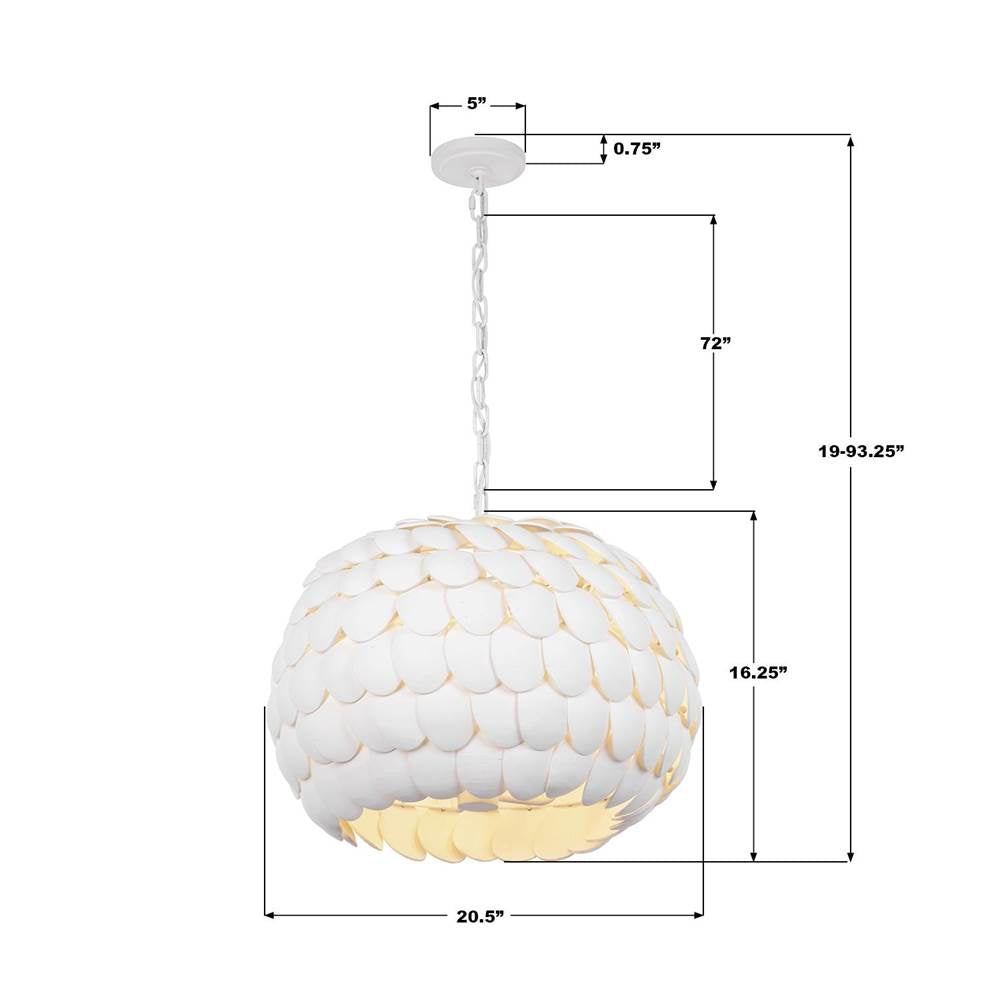 Crystorama TAL-9404-MT Matte White Talia 20.5'' Matte White Chandelier Image 2