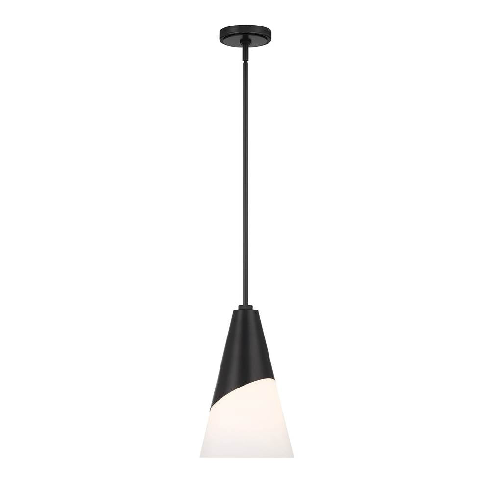 Crystorama TOR-901-MK Matte Black Brian Patrick Flynn Tori 1 Light Matte Black Pendant Image 1
