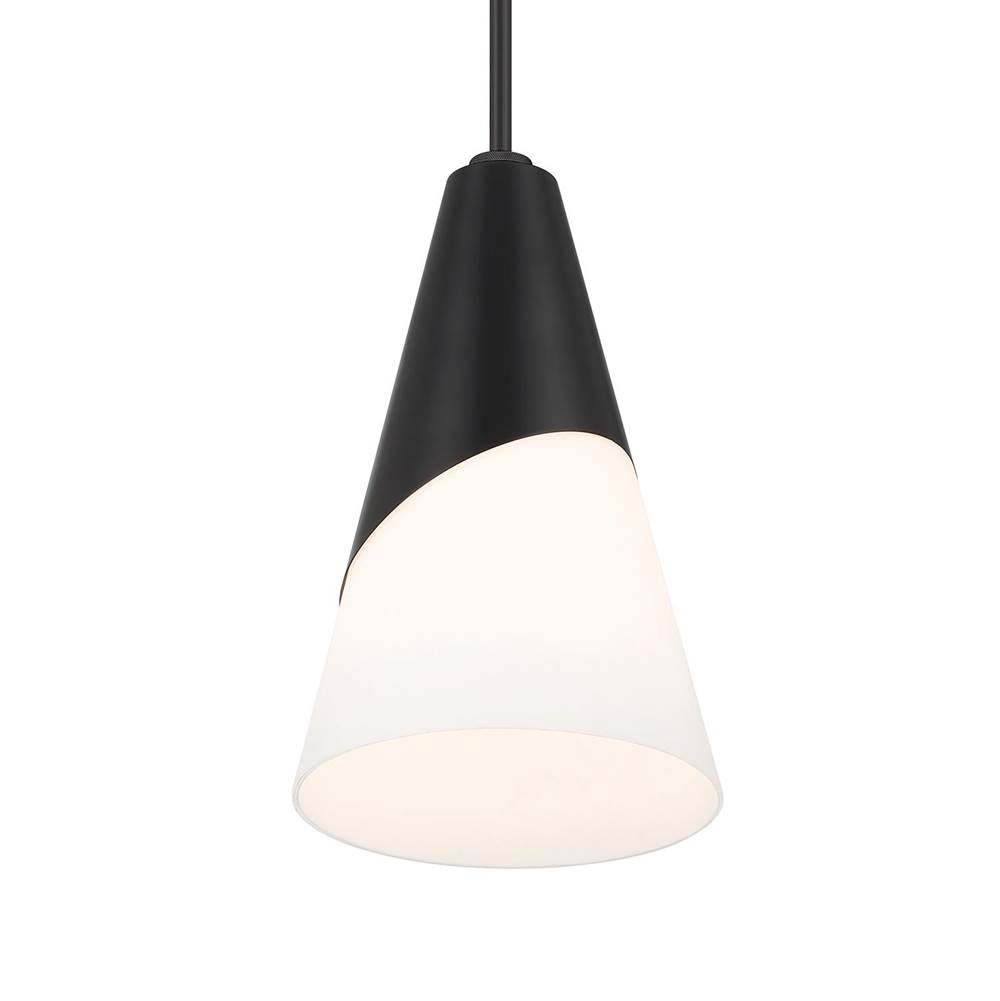 Crystorama TOR-901-MK Matte Black Brian Patrick Flynn Tori 1 Light Matte Black Pendant Image 5