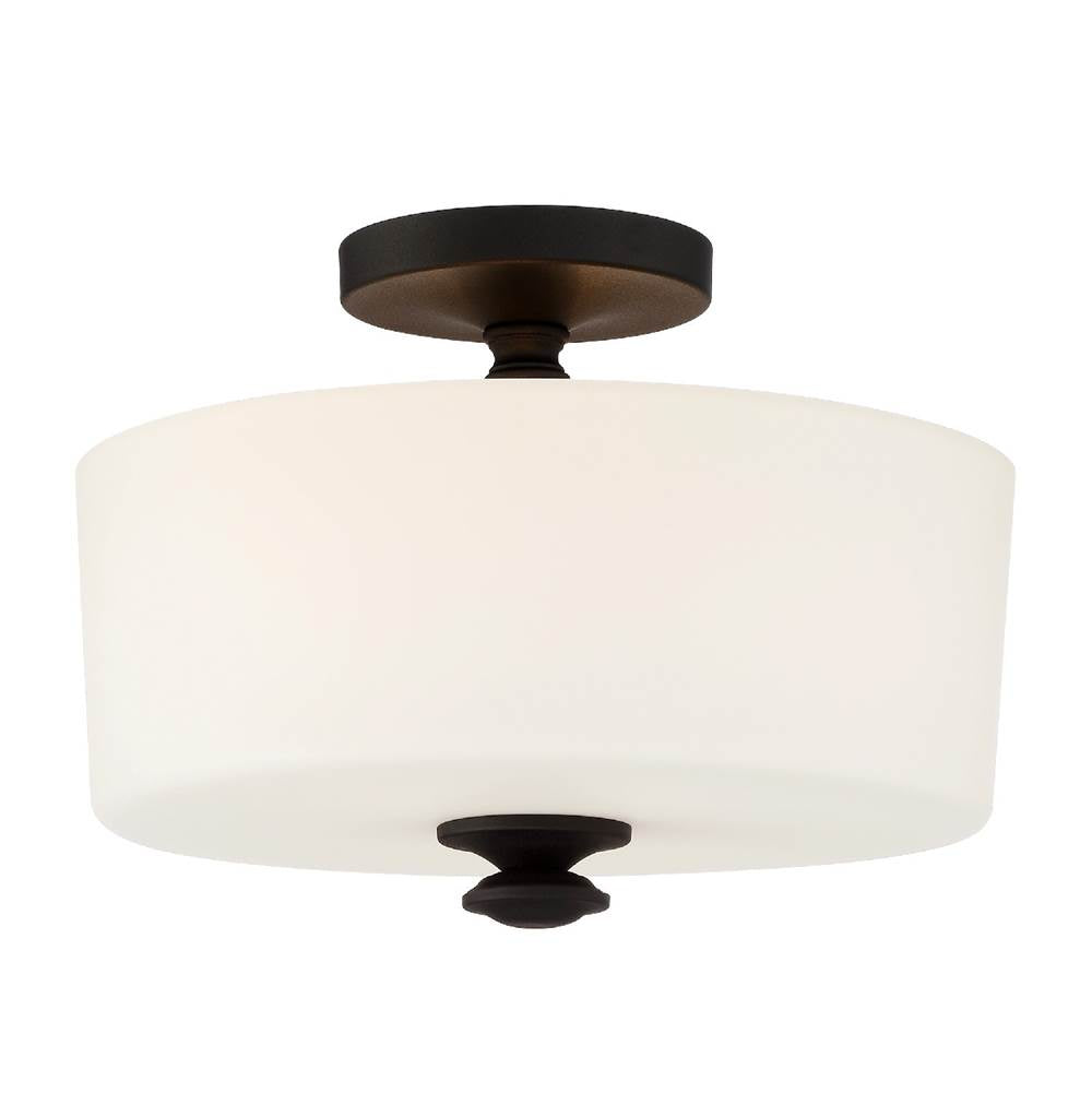 Crystorama TRA-A3302-BF Black Forged Travis 2 Light Black Forged Ceiling Mount Image 1