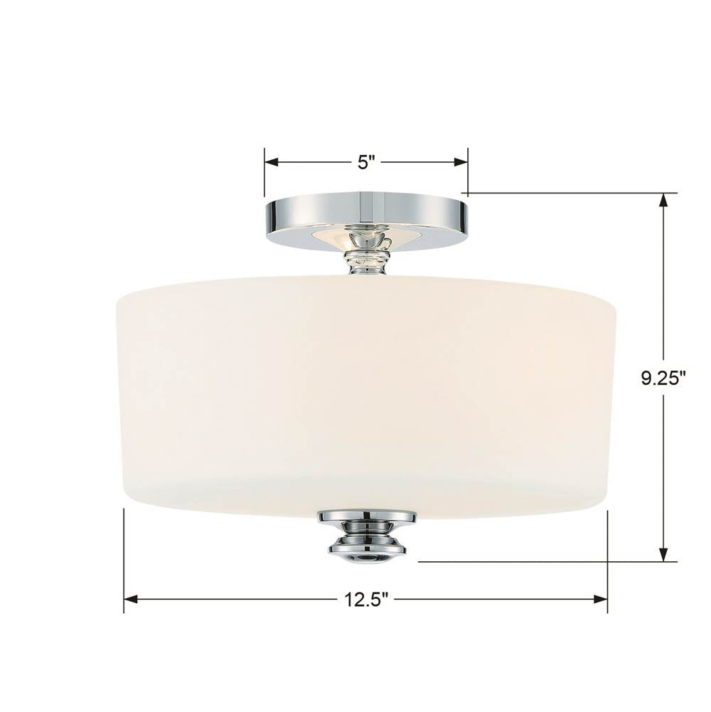 Crystorama TRA-A3302-PN Polished Nickel Travis 2 Light Polished Nickel Ceiling Mount Image 2