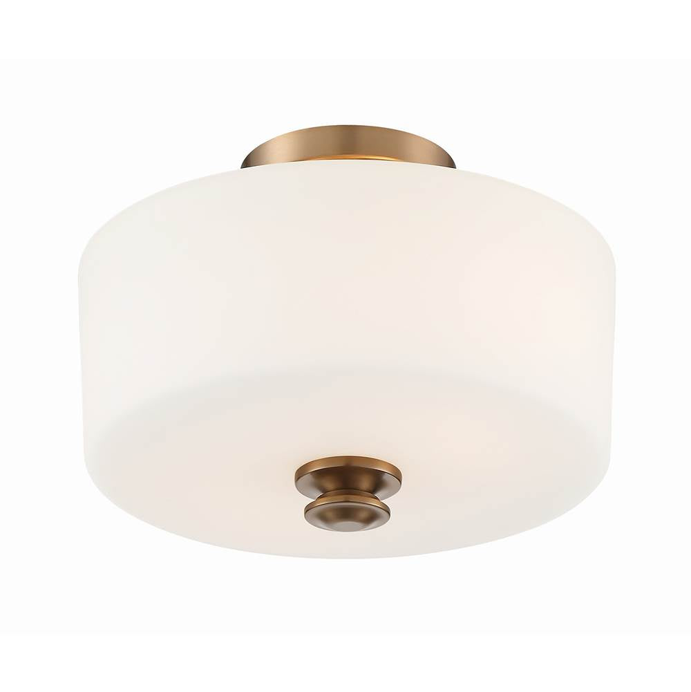 Crystorama Travis 2 Light Black Forged Ceiling Mount