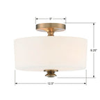 Crystorama TRA-A3302-VG Vibrant Gold Travis 2 Light Vibrant Gold Ceiling Mount Image 2
