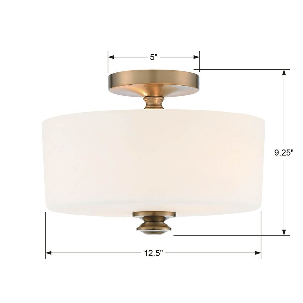 Crystorama TRA-A3302-VG Vibrant Gold Travis 2 Light Vibrant Gold Ceiling Mount Image 2