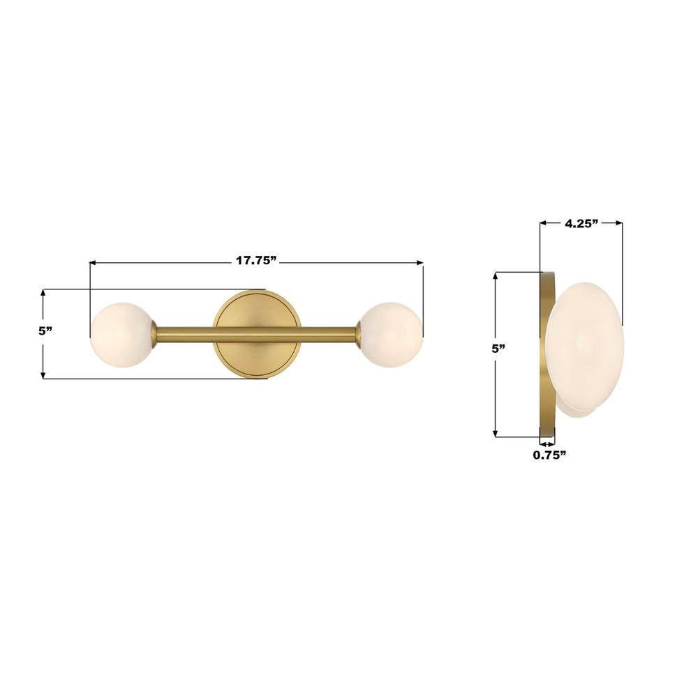 Crystorama TRL-2801-LG Luxe Gold Terrell 17.75'' Led Luxe Gold Bathroom Vanity Image 3
