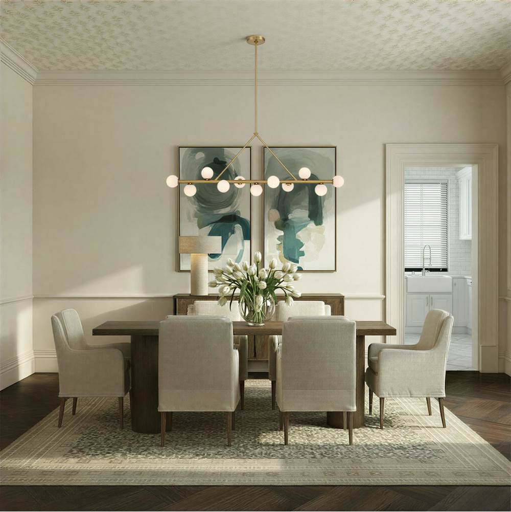 Crystorama TRL-2807-LG Luxe Gold Terrell 46.5'' Led Luxe Gold Linear Chandelier Image 4