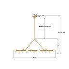 Crystorama TRL-2807-LG Luxe Gold Terrell 46.5'' Led Luxe Gold Linear Chandelier Image 3