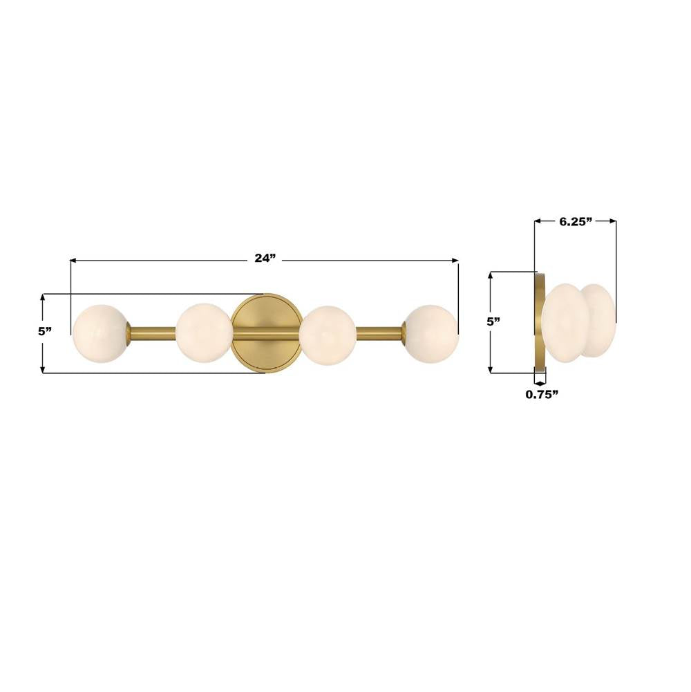 Crystorama TRL-2811-LG Luxe Gold Terrell 24'' Led Luxe Gold Bathroom Vanity Image 3