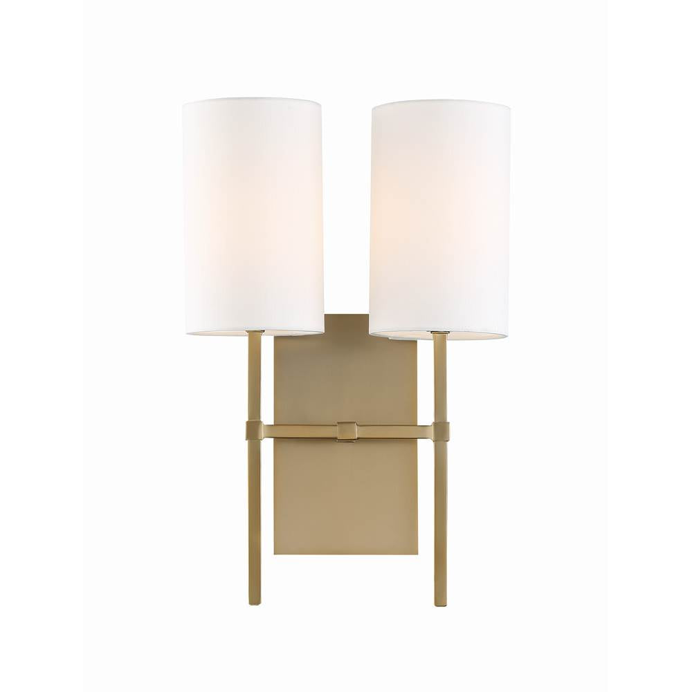 Crystorama VER-242-AG Aged Brass Veronica 2 Light Aged Brass Wall Mount Image 1