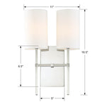 Crystorama VER-242-PN Polished Nickel Veronica 2 Light Polished Nickel Wall Mount Image 2