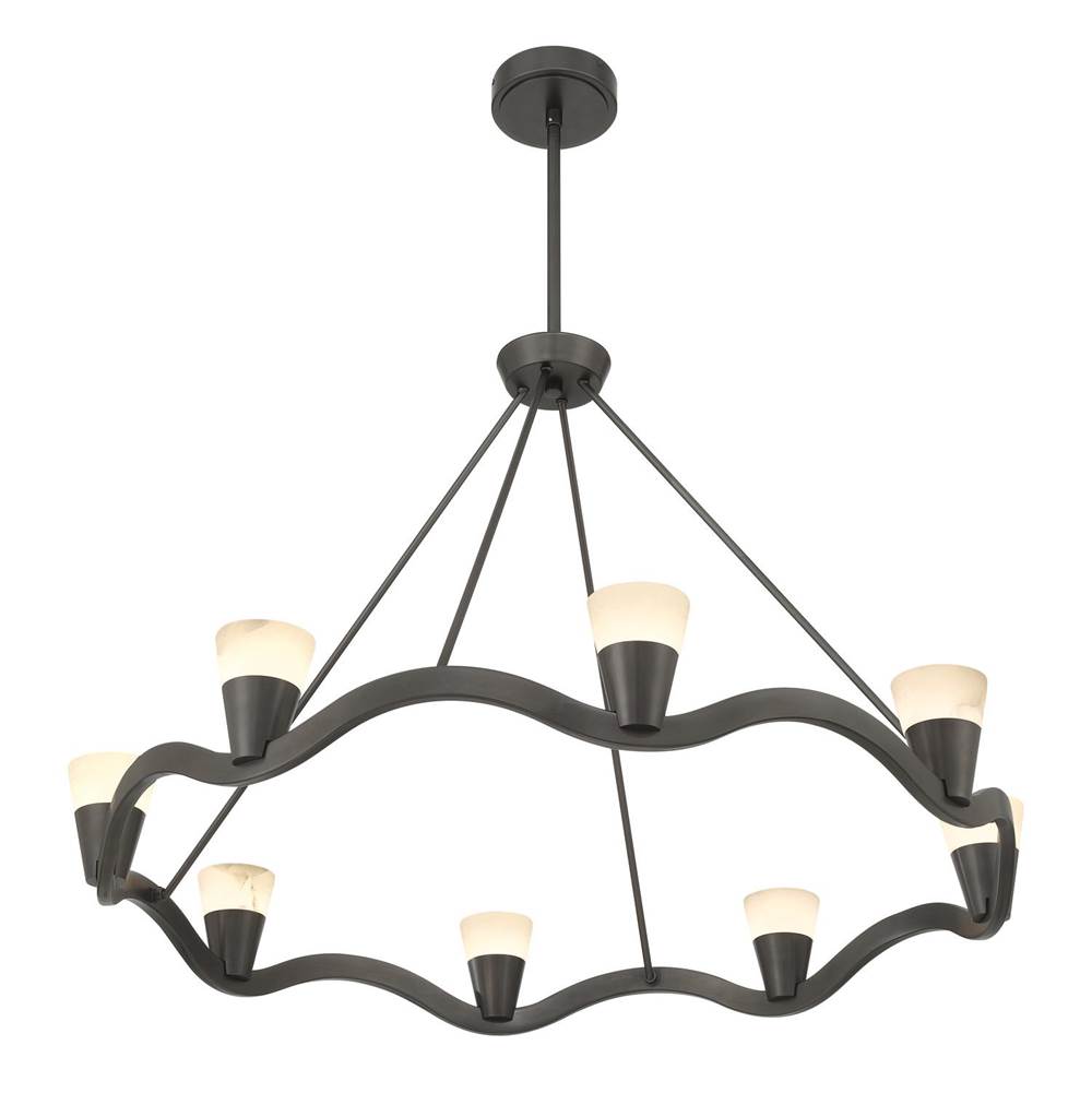 Crystorama VNC-6508-NB Bronze Noir Vance 39'' Integrated Led Bronze Noir Chandelier Image 7