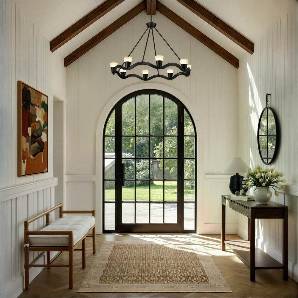Crystorama VNC-6508-NB Bronze Noir Vance 39'' Integrated Led Bronze Noir Chandelier Image 4