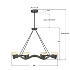 Crystorama VNC-6508-NB Bronze Noir Vance 39'' Integrated Led Bronze Noir Chandelier Image 3