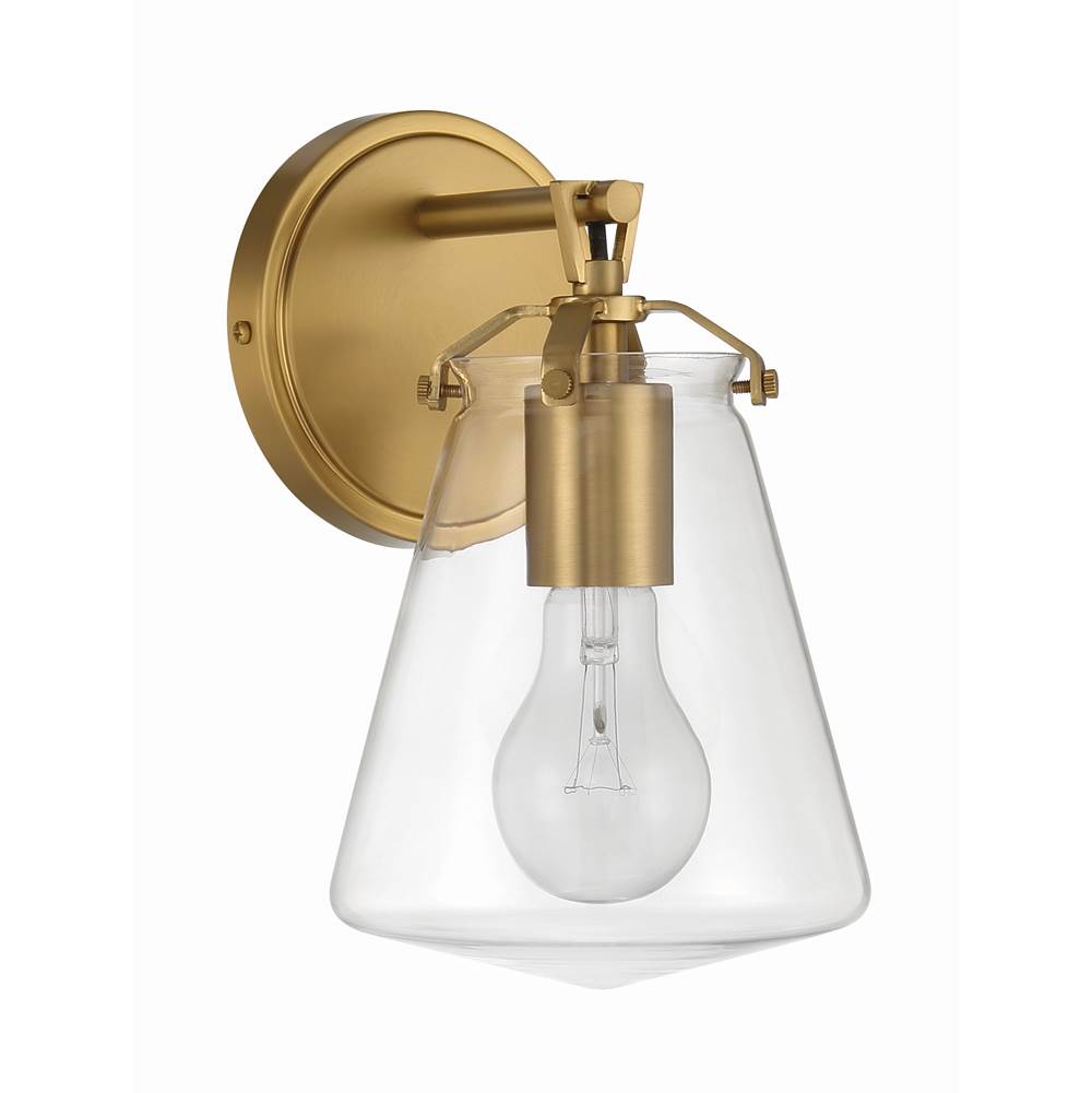 Crystorama Voss 1 Light Luxe Gold Sconce