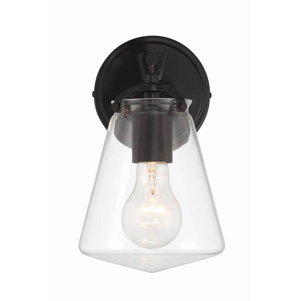 Crystorama VSS-7001-MK Matte Black Voss 1 Light Matte Black Sconce Image 3